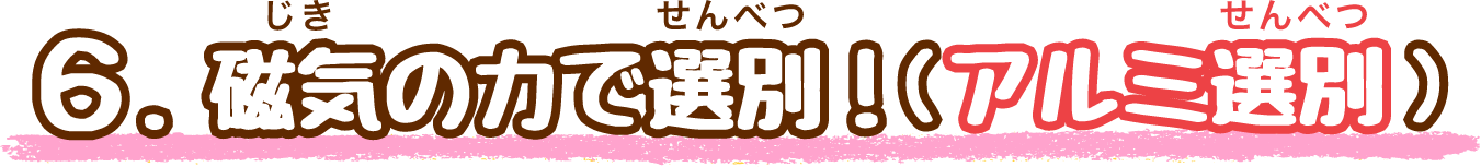 6.電気の力で選別！（アルミ選別）